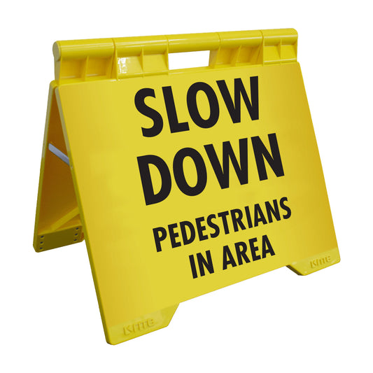 Slow Down Pedestrians In Area - Evarite A-Frame Sign