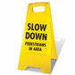 Yellow A-Frame - Slow Down Pedestrians In Area
