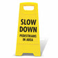 Yellow A-Frame - Slow Down Pedestrians In Area