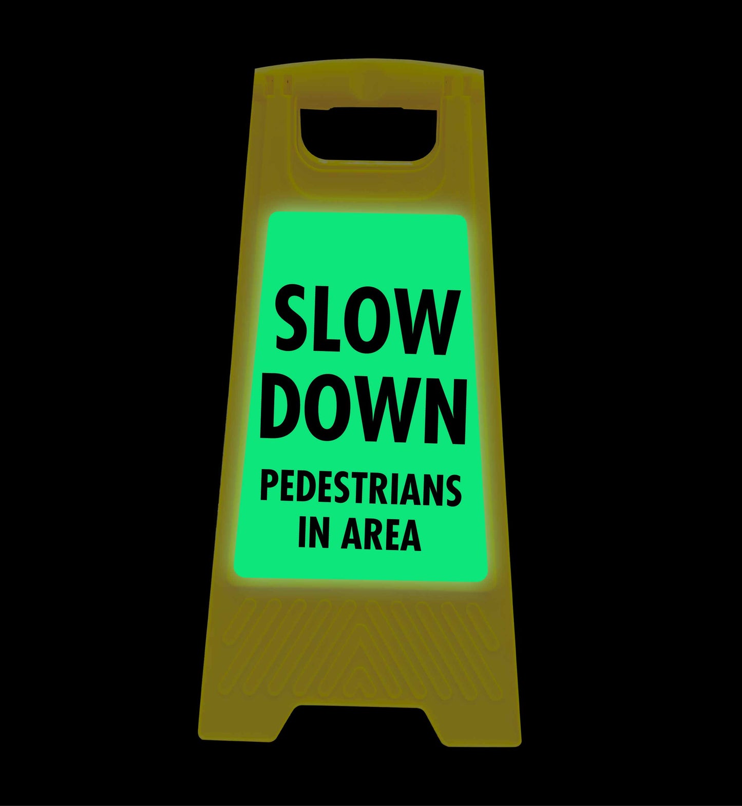 Glow In The Dark - Yellow A-Frame - Slow Down Pedestrians In Area