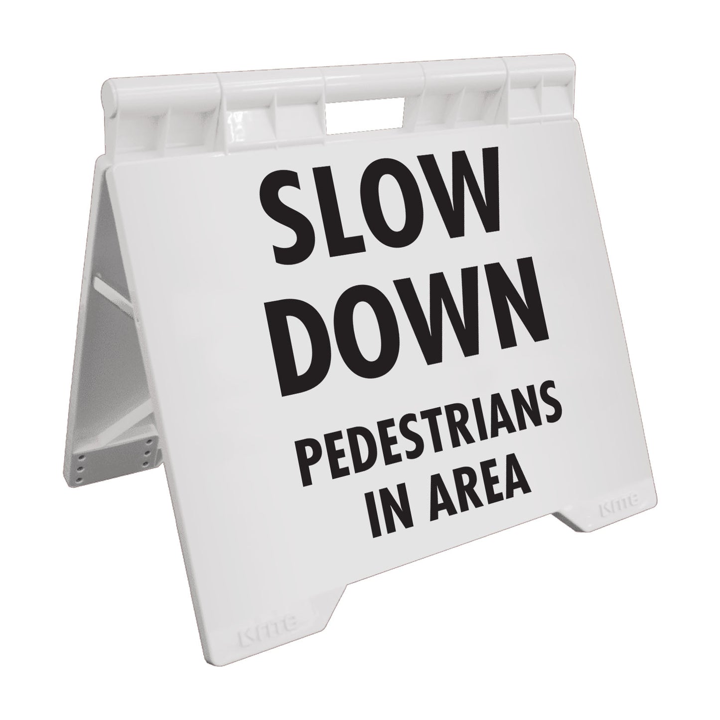 Slow Down Pedestrians In Area - Evarite A-Frame Sign