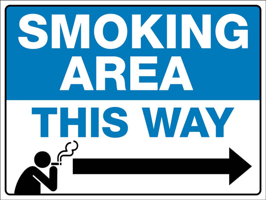 Smoking Area This Way Right Arrow Sign