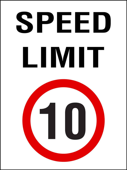 MB Speed Limit 10km Sign 450mm x 600mm