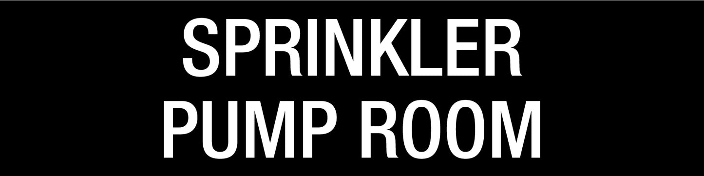 Sprinkler Pump Room - Statutory Sign