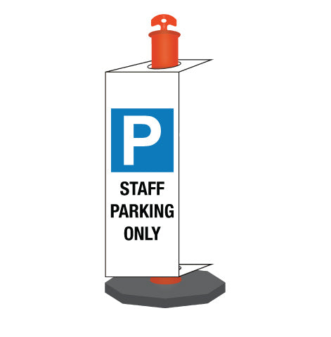 Staff Parking Only - Corflute Bollard Traffic Signs