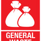 Standard General Waste Wheelie Bin Stickers