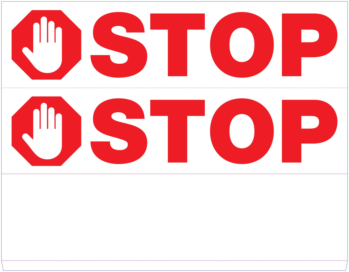 Stop - Landscape Corflute Toblerone Signs