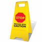 Yellow A-Frame - Stop Proceed With Caution