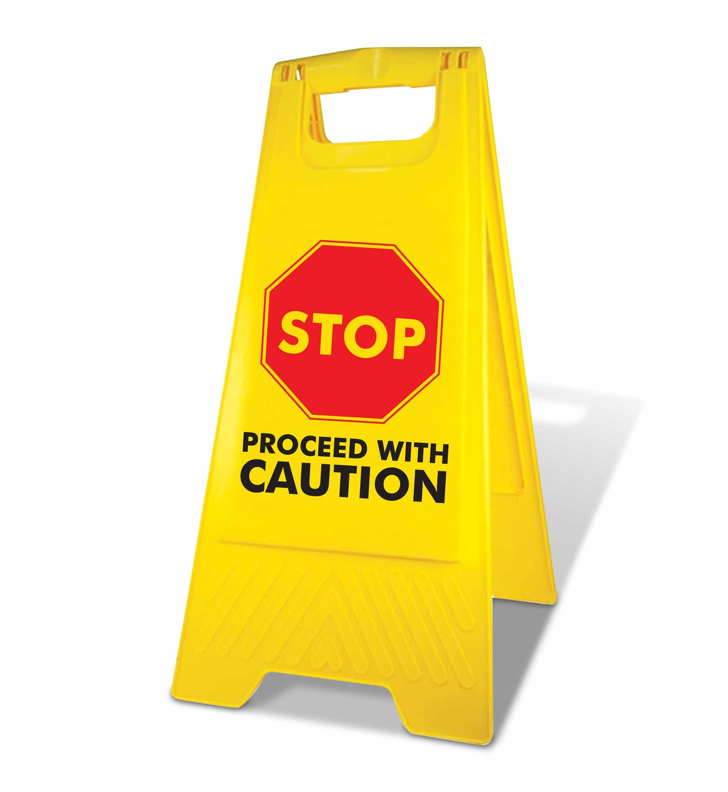 Yellow A-Frame - Stop Proceed With Caution