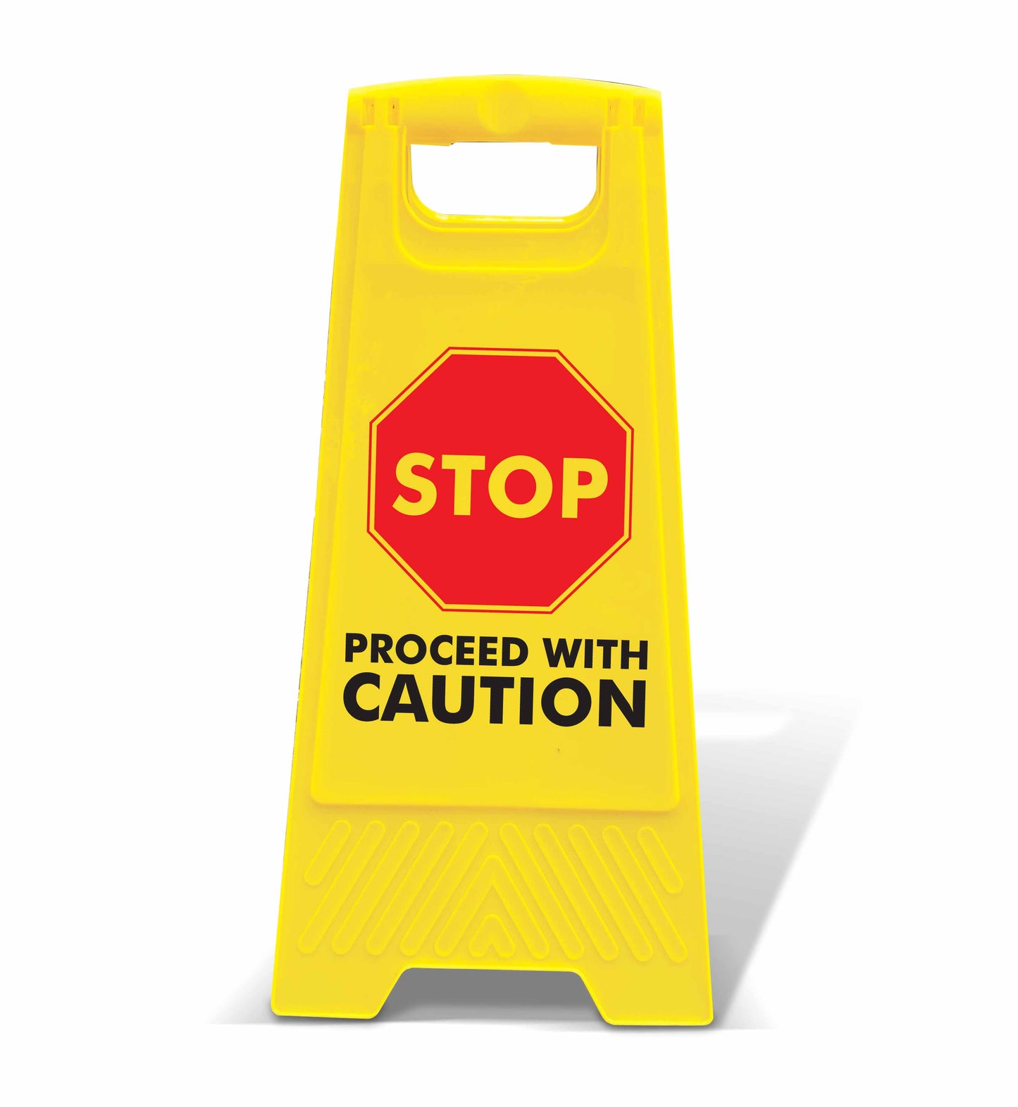 Yellow A-Frame - Stop Proceed With Caution