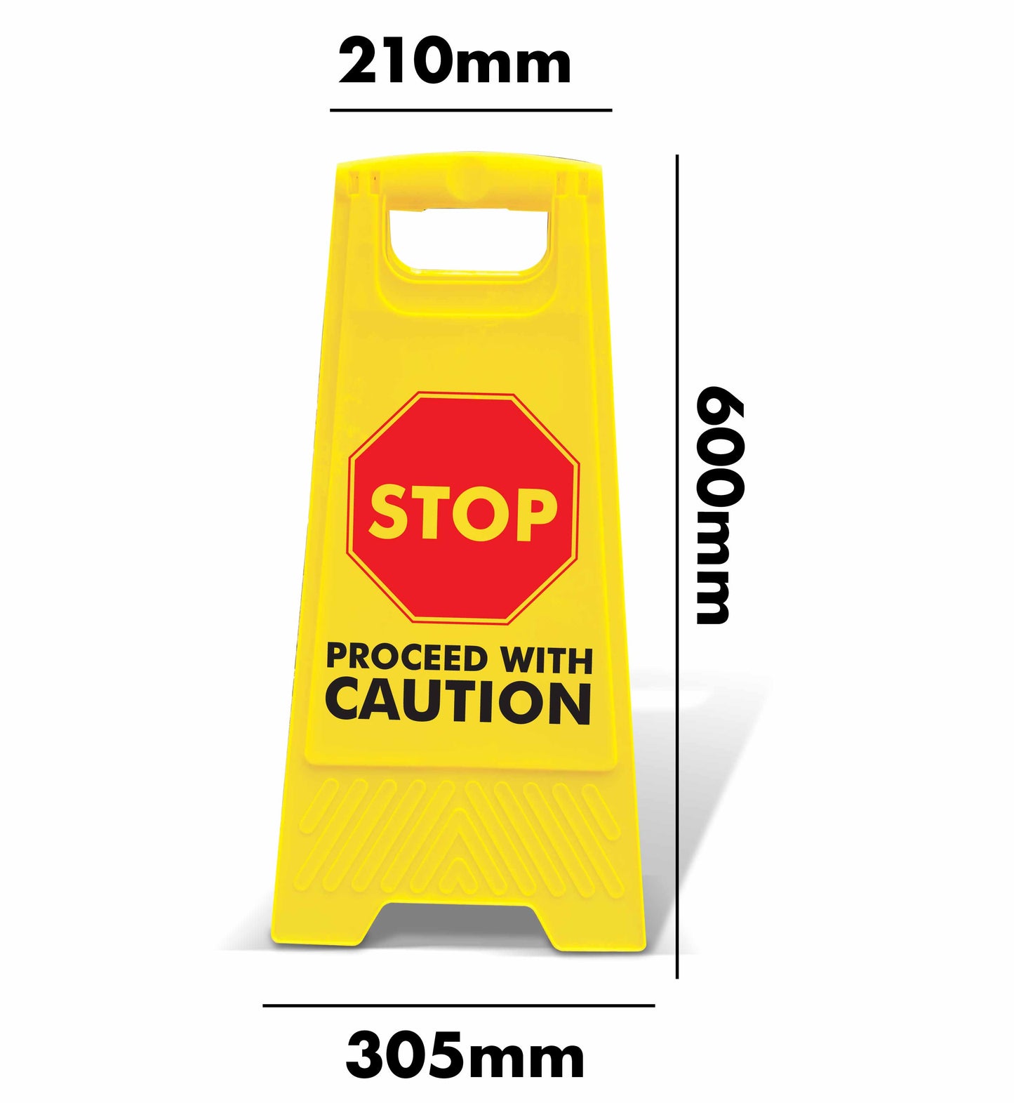 Yellow A-Frame - Stop Proceed With Caution