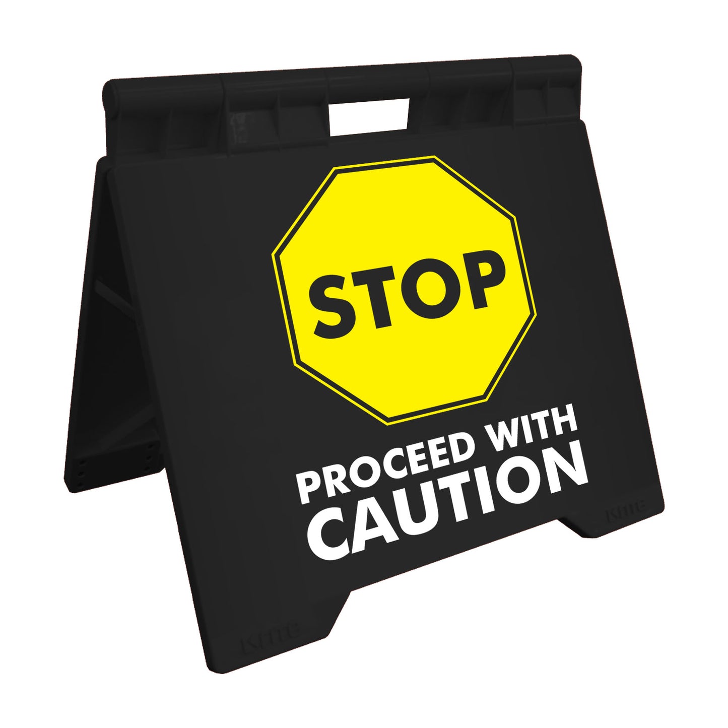 Stop Proceed With Caution - Evarite A-Frame Sign