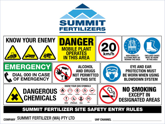 SF Summit Fertilizer Site Entry Sign 1200mm x 900mm