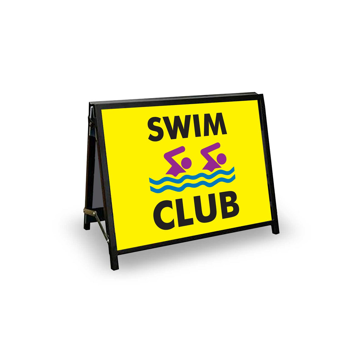 Pool Club Sign A-Frame Landscape Black - Swim Club Corflute Inserts – New Signs