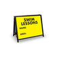 A-Frame Landscape Black - Swim Lessons Name Area Corflute Inserts