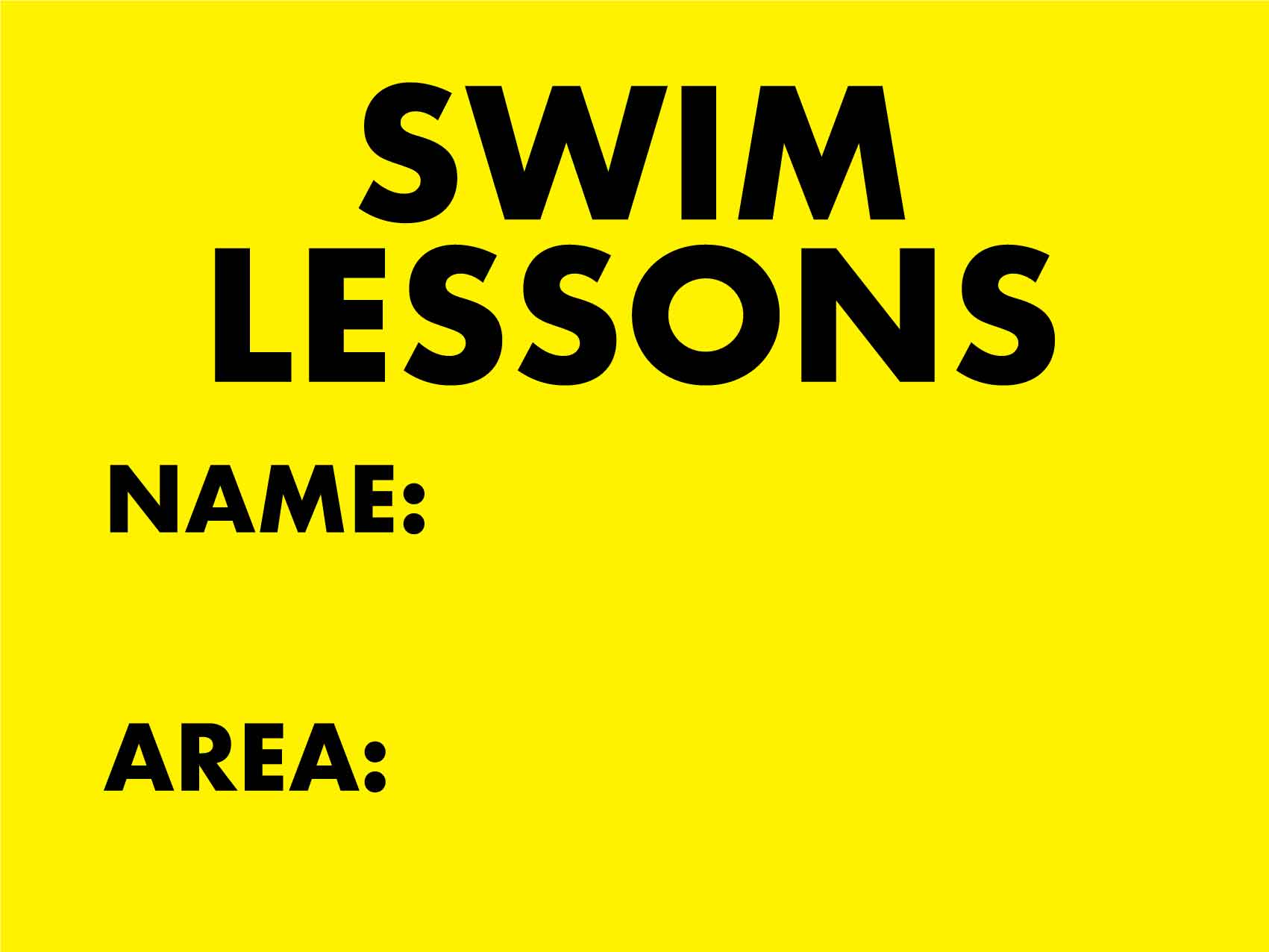 Swim Lessons Name Area Sign – New Signs
