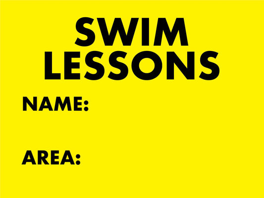 Swim Lessons Name Area Sign