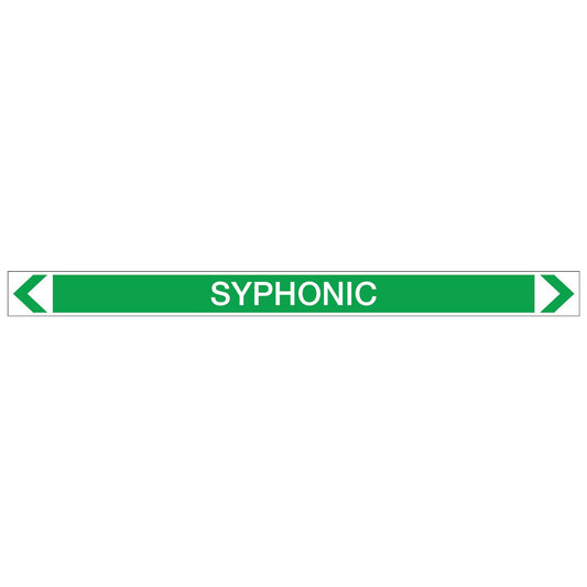 Water- Syphonic - Pipe Marker Sticker