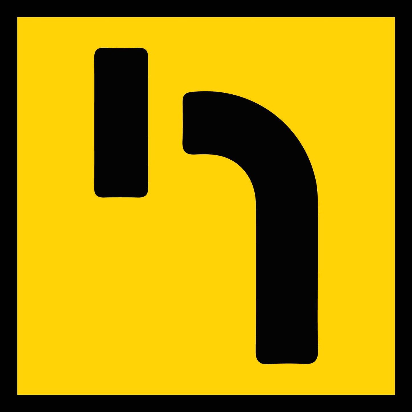 T Curved Left Multi Message Traffic Sign