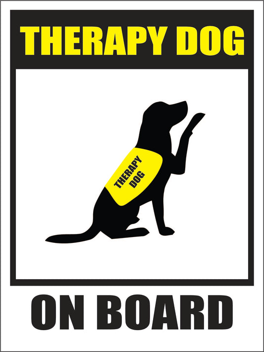 Therapy Dog On Board Sign