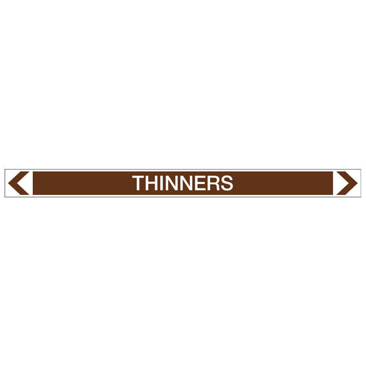 Oils - Thinners - Pipe Marker Sticker