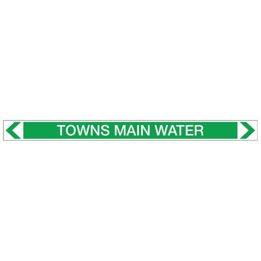 Water - Towns Main Water - Pipe Marker Sticker