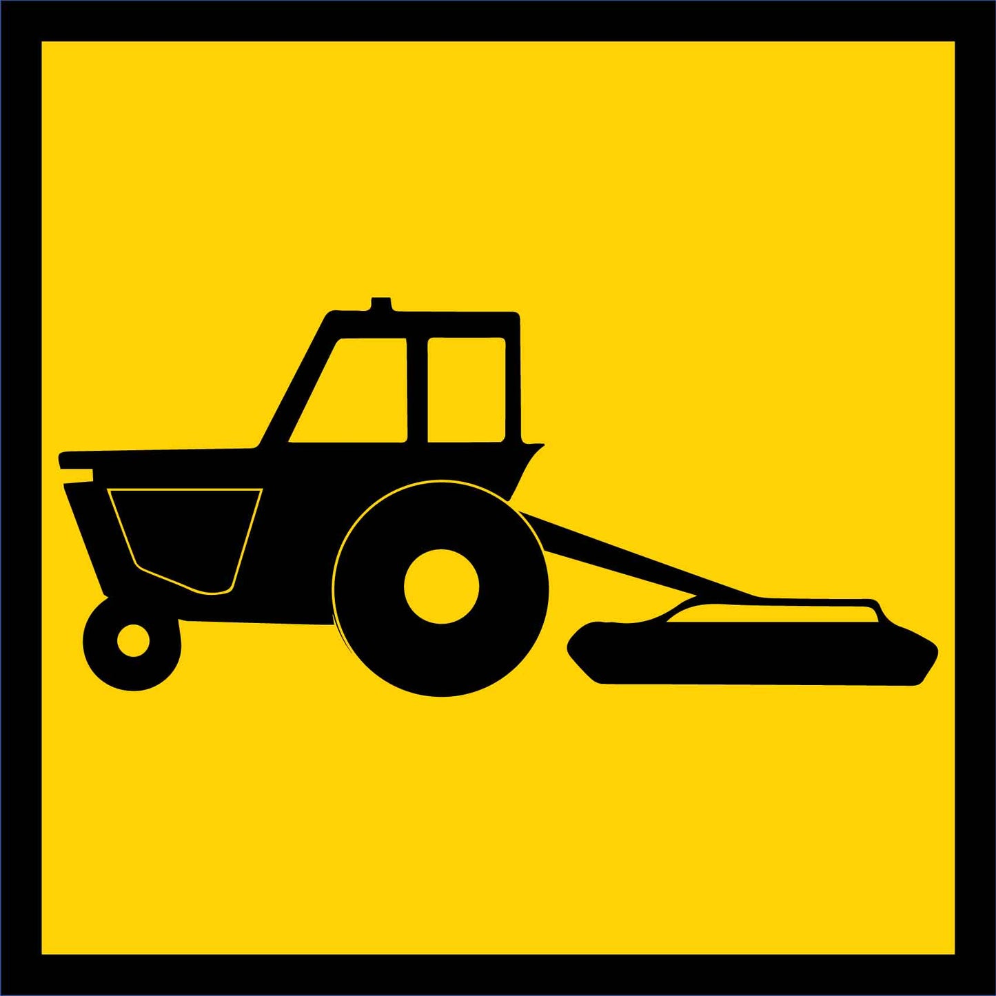 Tractor Mowing Symbol Multi Message Traffic Sign