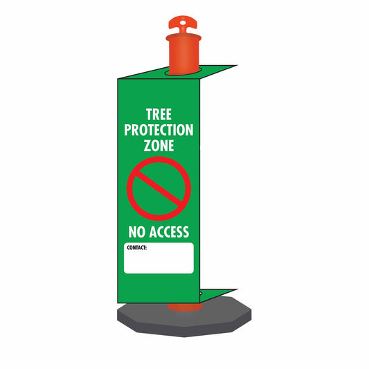 Tree Protection Zone No Access Custom - Corflute Bollard Traffic Signs