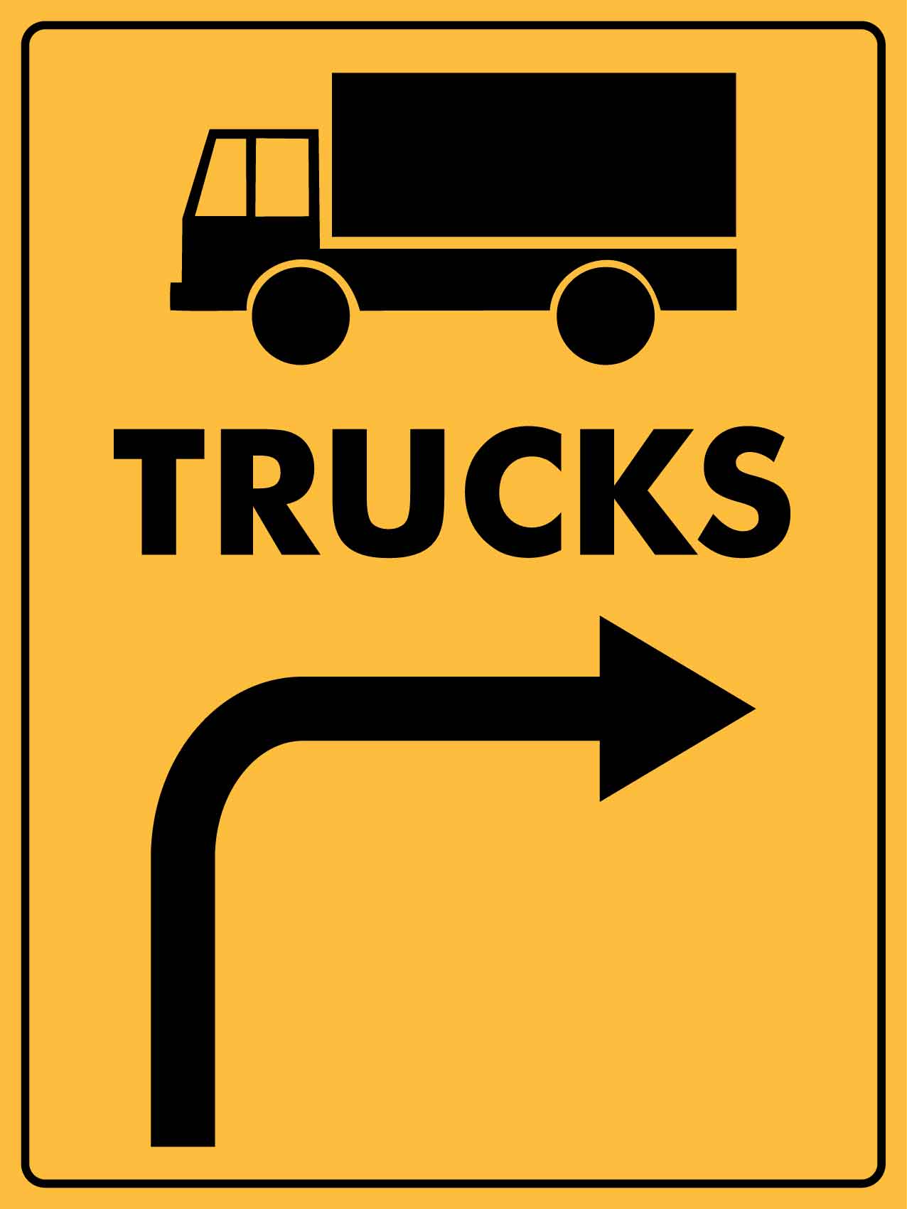 Trucks Right Arrow Sign