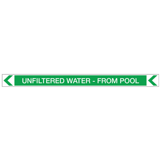 Pool/Spa - Unfiltered Water - From Pool (Left) - Pipe Marker Sticker