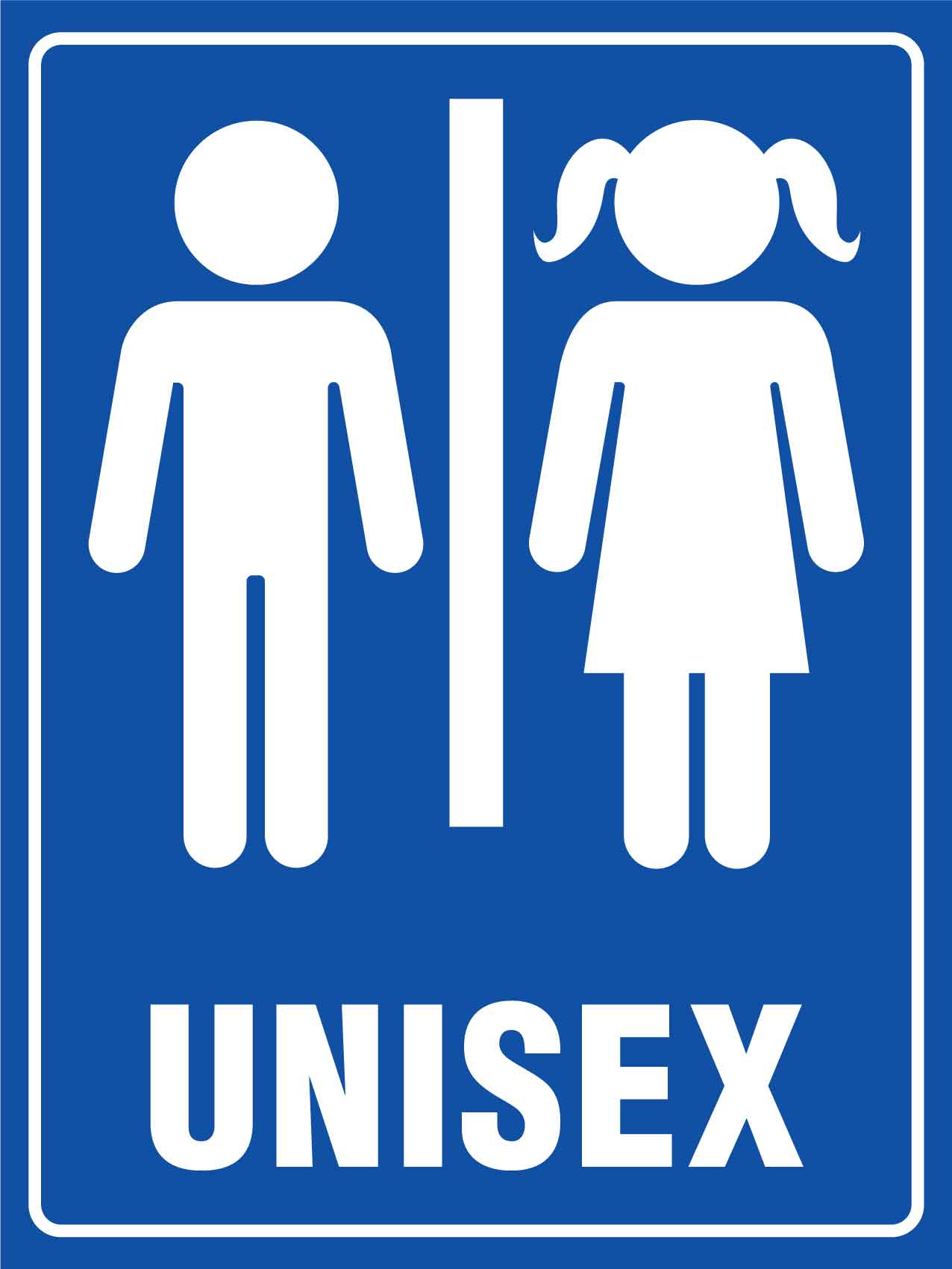 Unisex Childrens Toilet Symbol Blue Sign