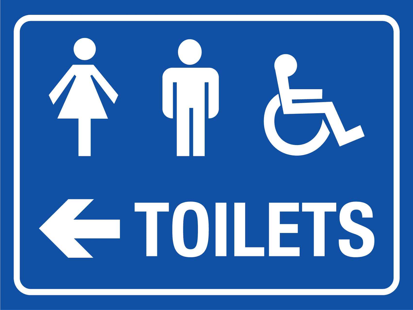Unisex Disabled Toilet Arrow Left Sign
