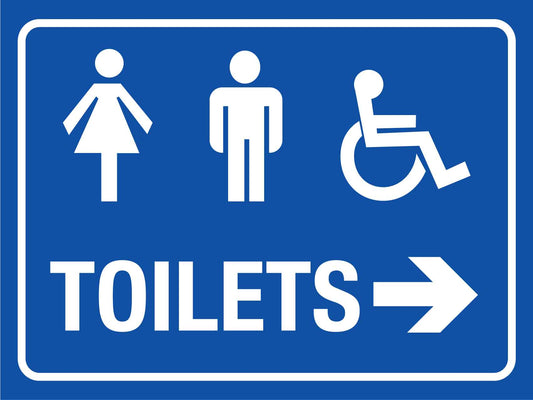 Unisex Disabled Toilet Arrow Right Sign