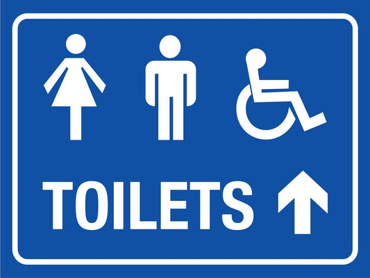 Unisex Disabled Toilet Arrow Up Sign