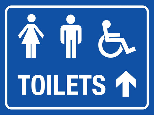 Unisex Disabled Toilet Arrow Up Sign