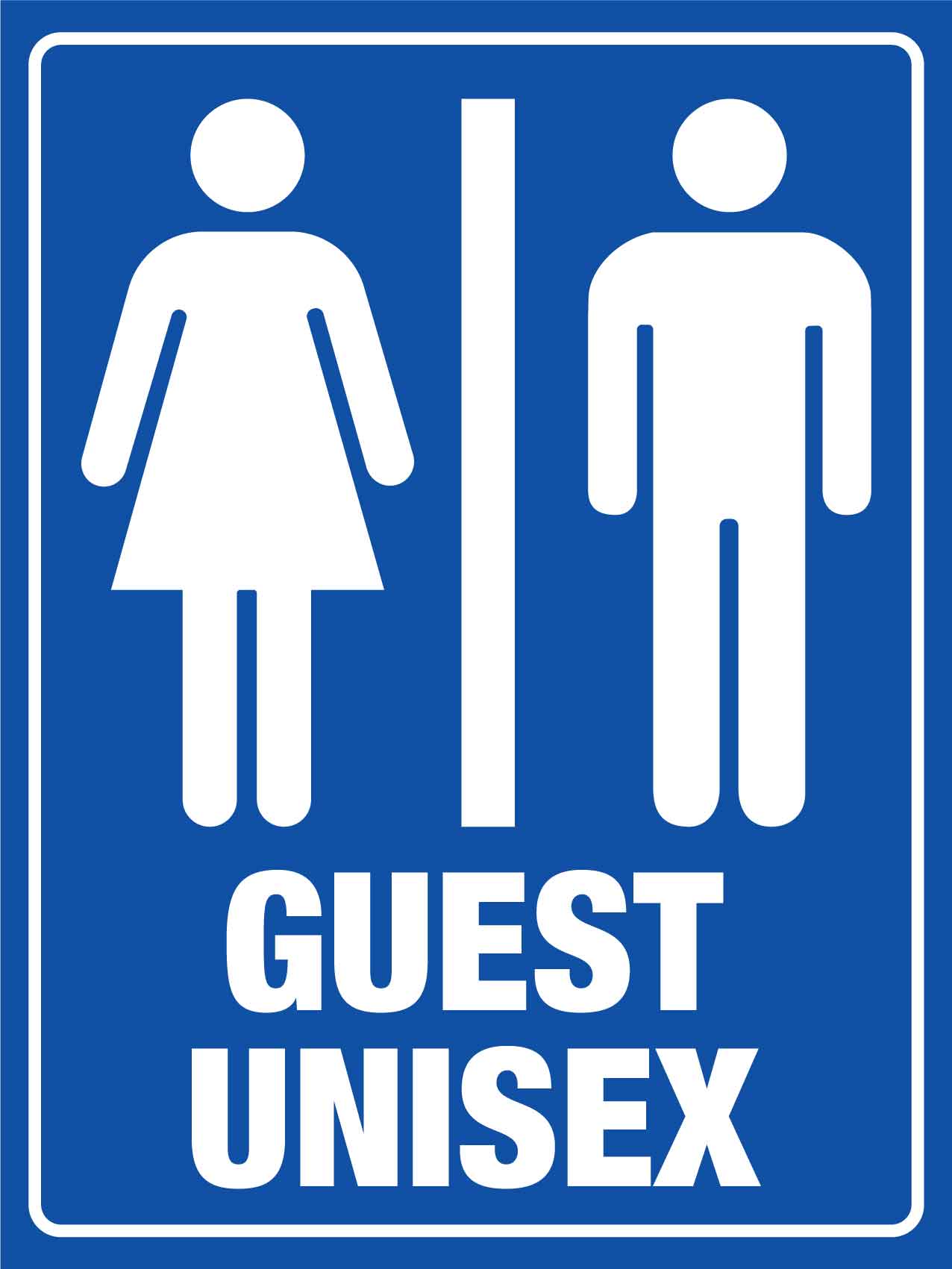 Unisex Guest Toilet Symbol Blue Sign