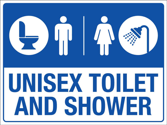 Unisex Toilet And Shower Sign