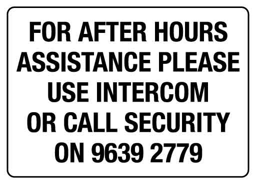 APS For After Hours Assistance Please Use Intercom