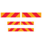 Vehicle Rear Marker Red Yellow Candy Plates (LHS) 400mm x 100mm Reflective Sign
