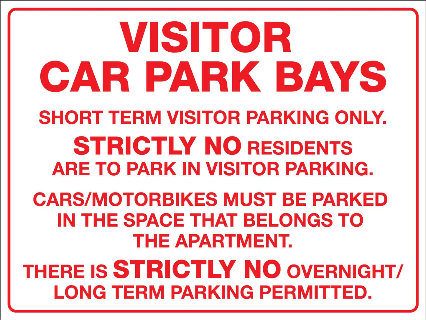 MBCM Visitor Car park Bays 450mm x 600mm