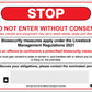 Visitors Biosecurity Stop Do Not Enter Without Consent VIC Sign
