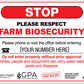 Visitors Farm Biosecurity Logos Sign