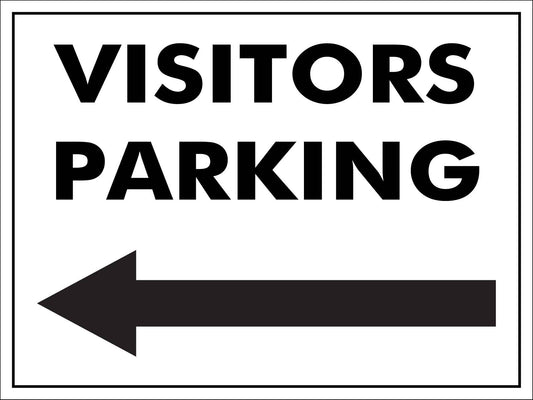 Visitors Parking Left Arrow Sign