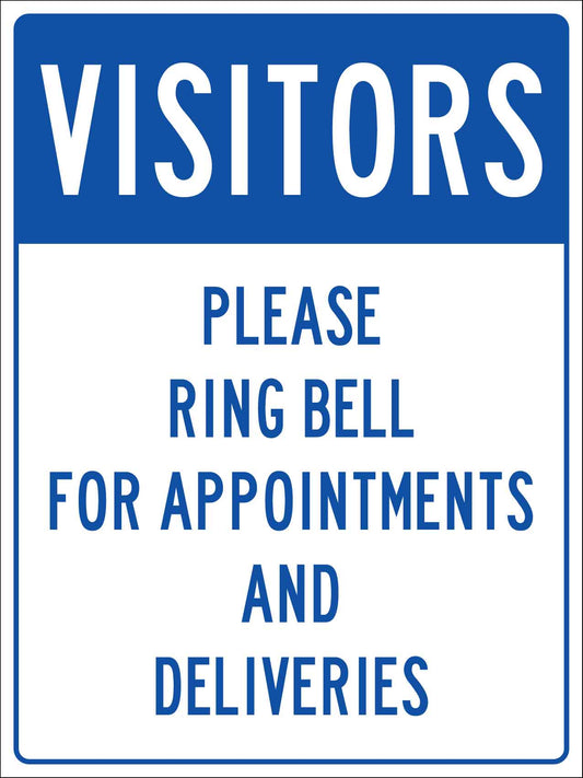 Visitors Please Ring Bell Sign