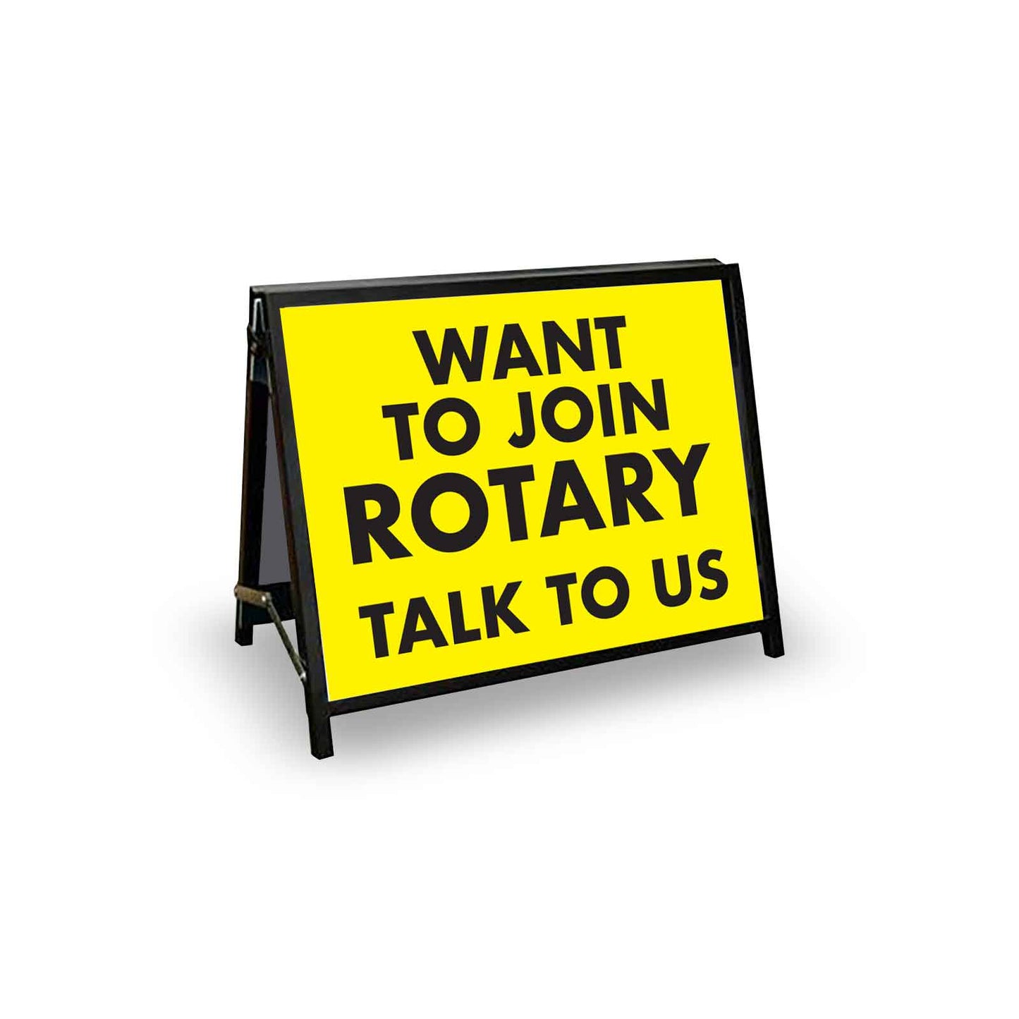 A-Frame Landscape Black - Want To Join Rotary Talk To Us Corflute Inserts