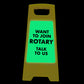 Glow In The Dark - Yellow A-Frame - Want To Join Rotary Talk To Us