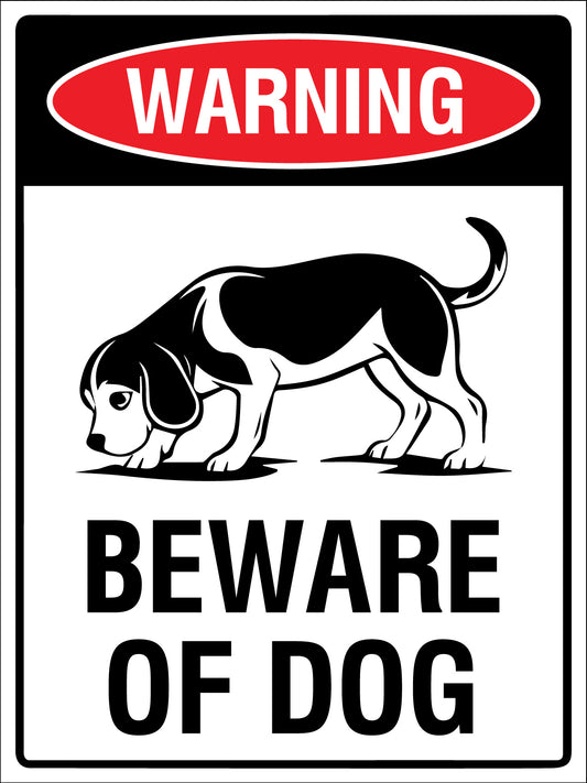 Warning Beware Of Dog Beagle Sign