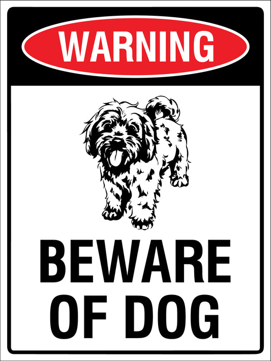 Warning Beware Of Dog Cavapoo Sign