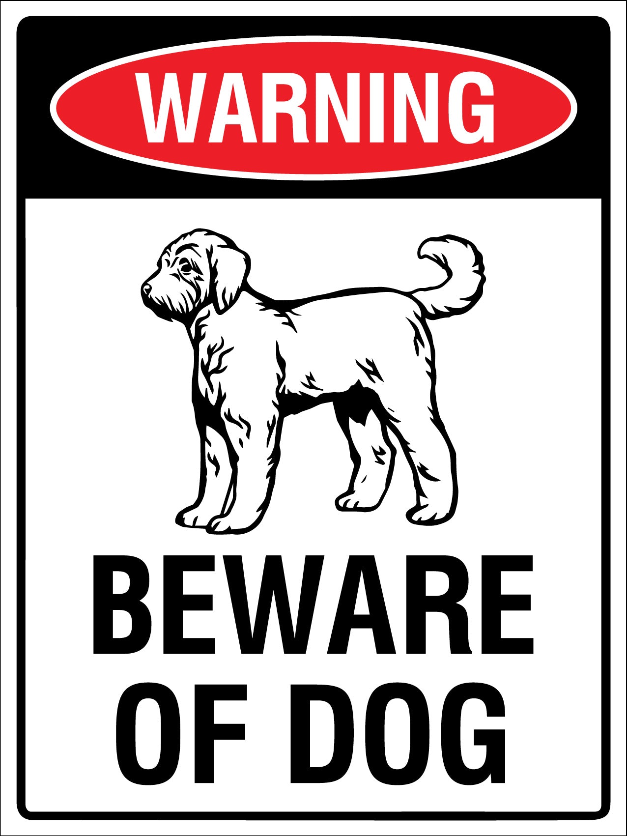 Warning Beware Of Dog Goldendoodle Sign