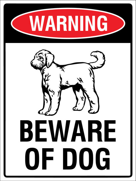 Warning Beware Of Dog Goldendoodle Sign